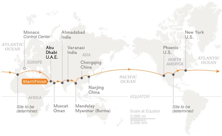 Mapa Solar Impulse 2